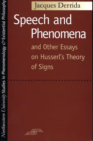 Cover of Speech and Phenomena
